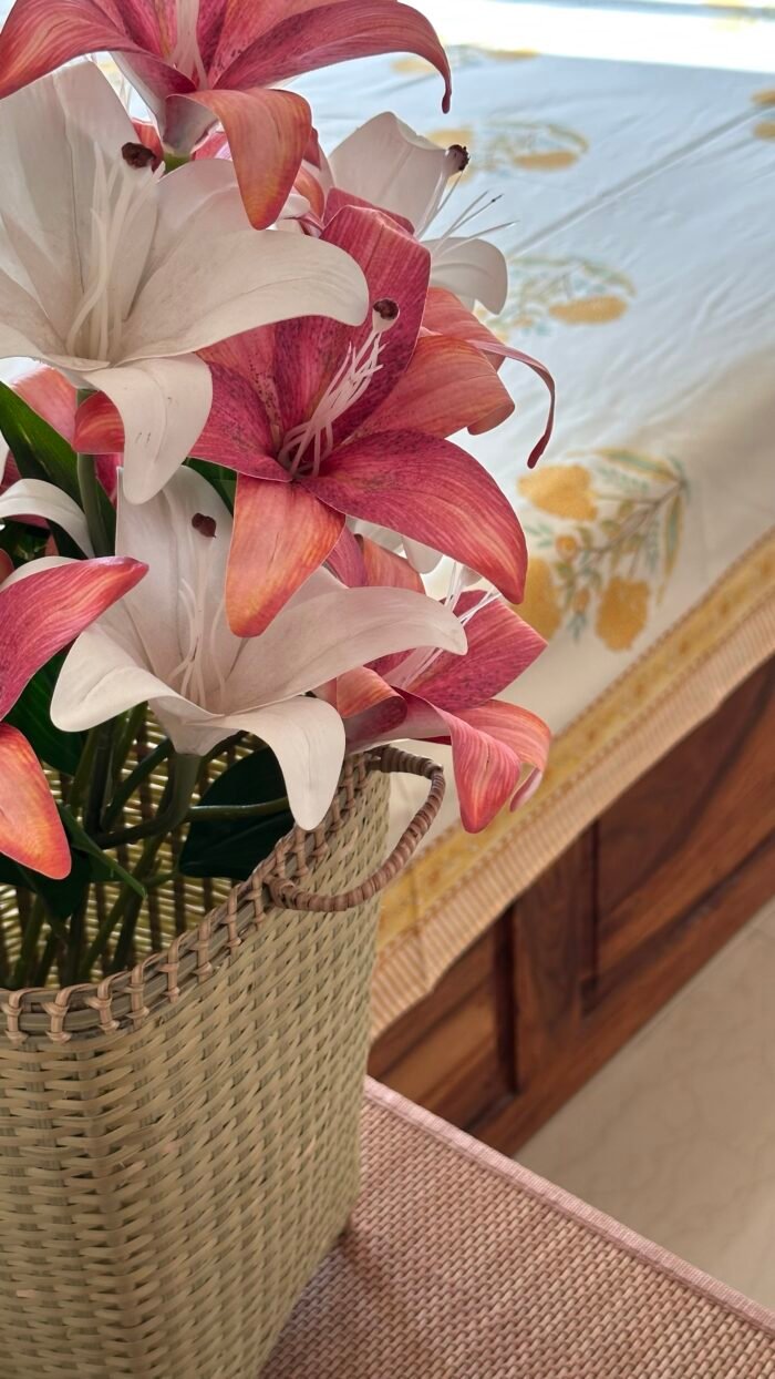 Mustard Phool Premium King Size Bedsheet - Image 4