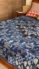 Indigo Patchwork Double King Size Quilt - Image 4