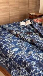 Indigo Patchwork Double King Size Quilt - Image 5