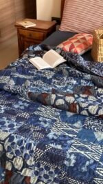 Indigo Patchwork Double King Size Quilt - Image 6