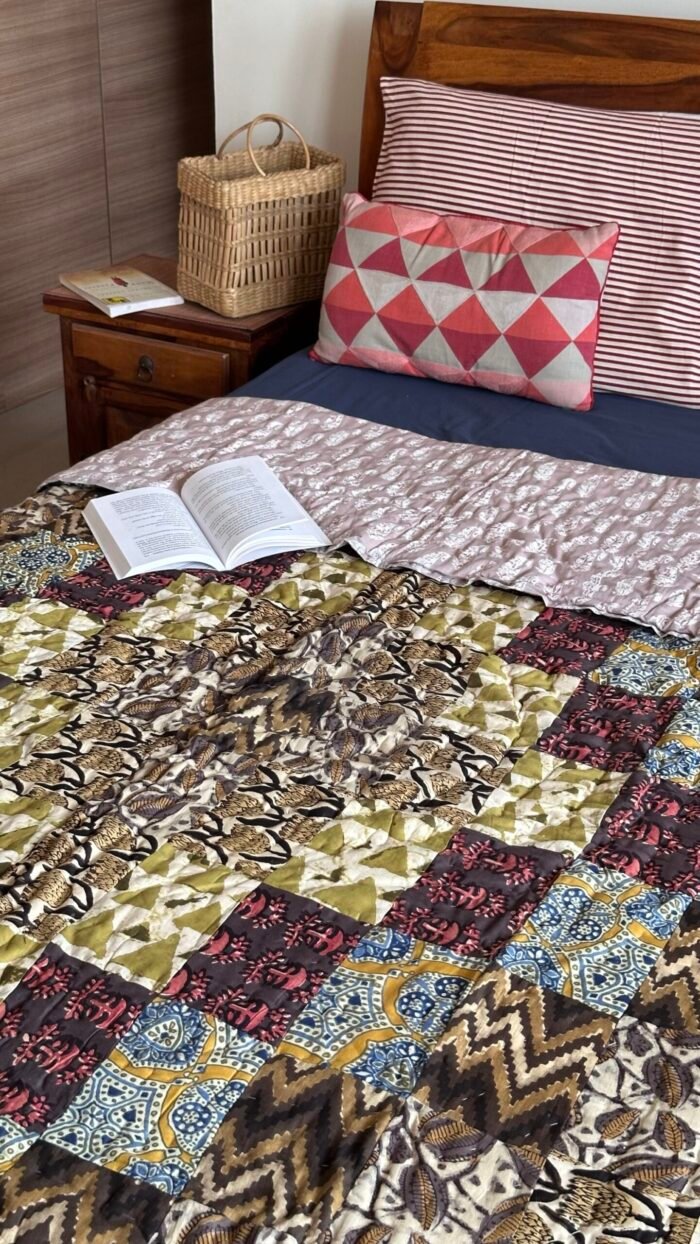 Patchwork Reversible Single Bed Quilt - Image 3