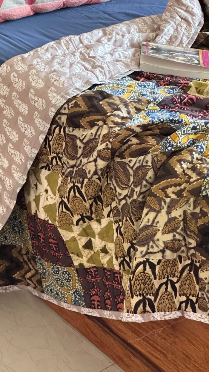 Patchwork Reversible Single Bed Quilt - Image 4