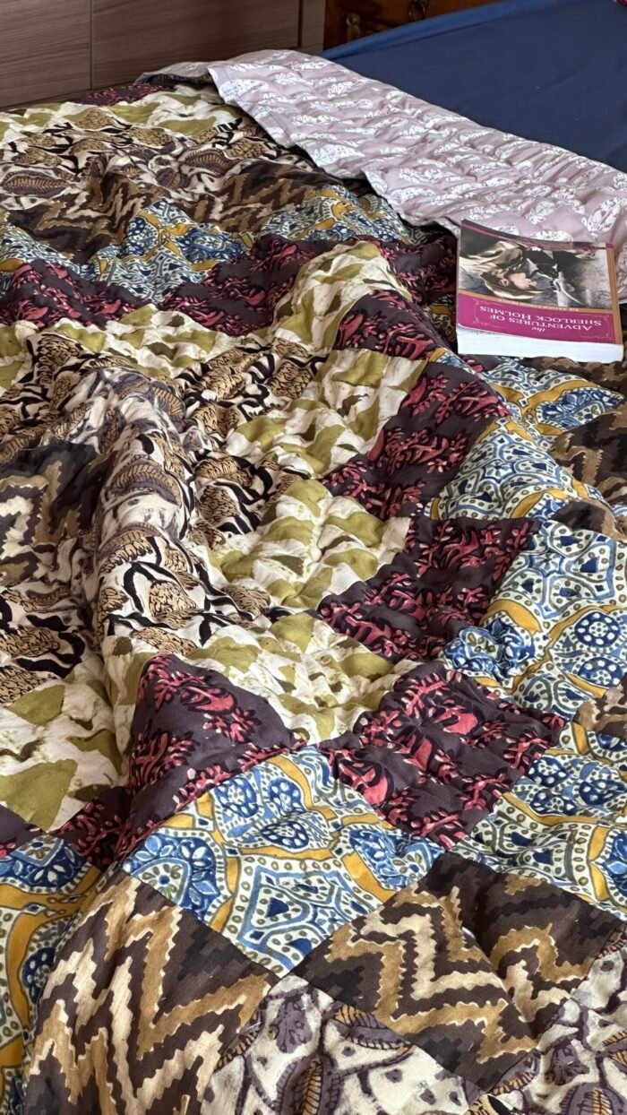 Patchwork Reversible Single Bed Quilt - Image 8