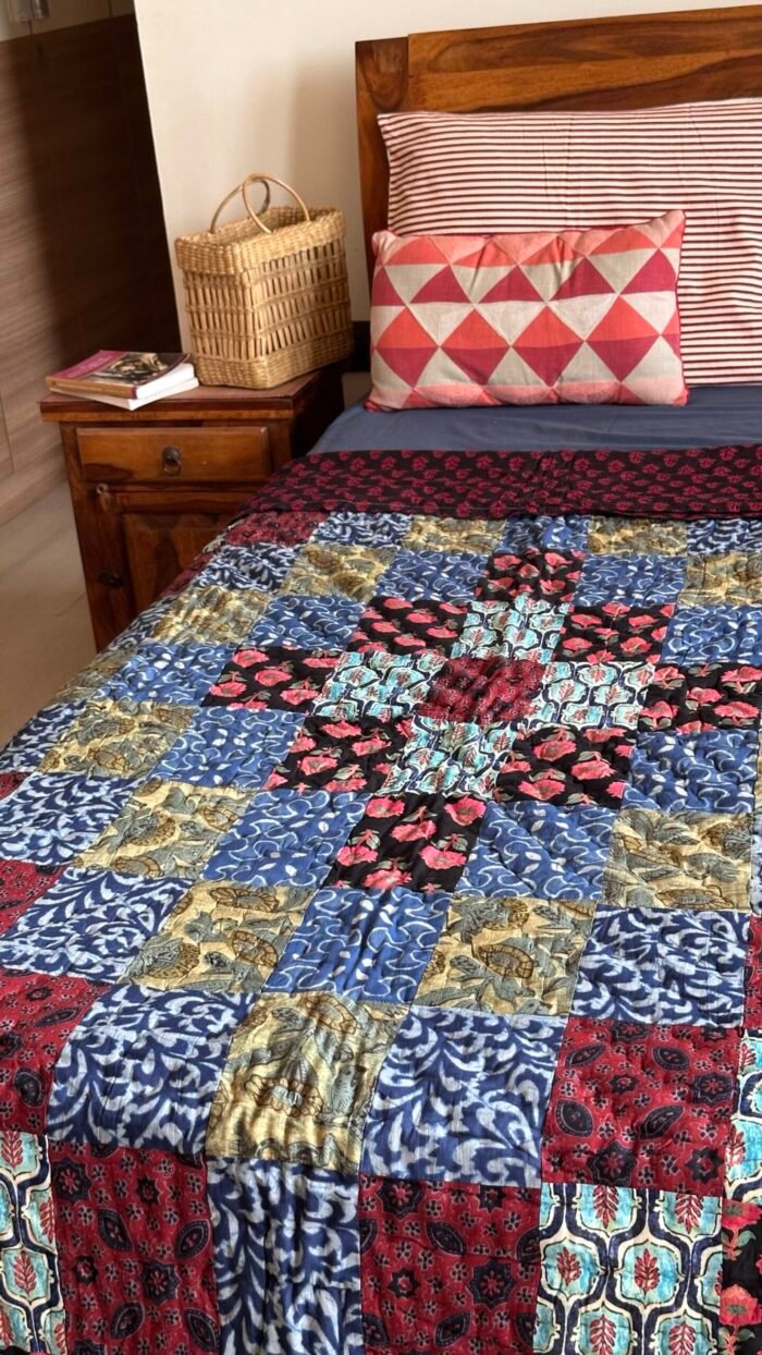 Patchwork Reversible Single Bed Quilt - Image 5