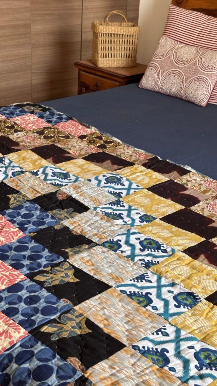 Patchwork Reversible Double Bed Quilt - Image 6