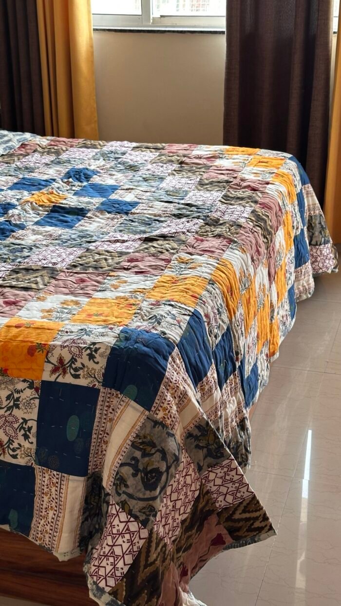 Colorful Patchwork Double Bed Quilt - Image 4