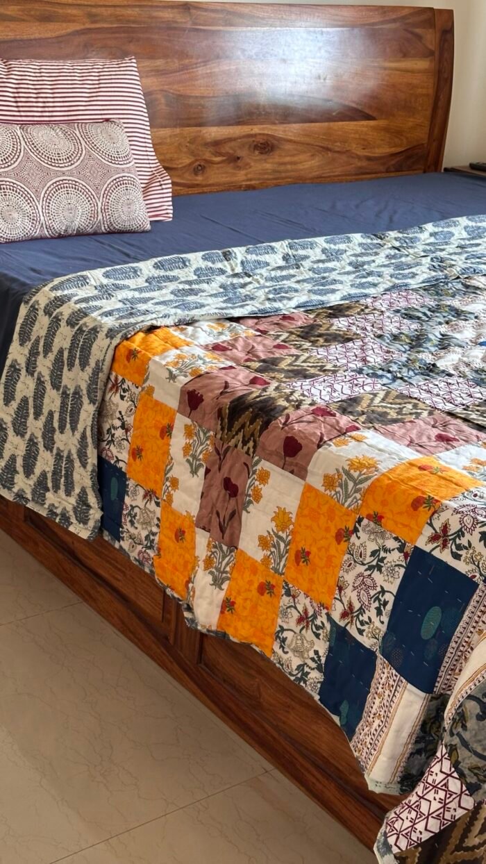 Colorful Patchwork Double Bed Quilt - Image 5