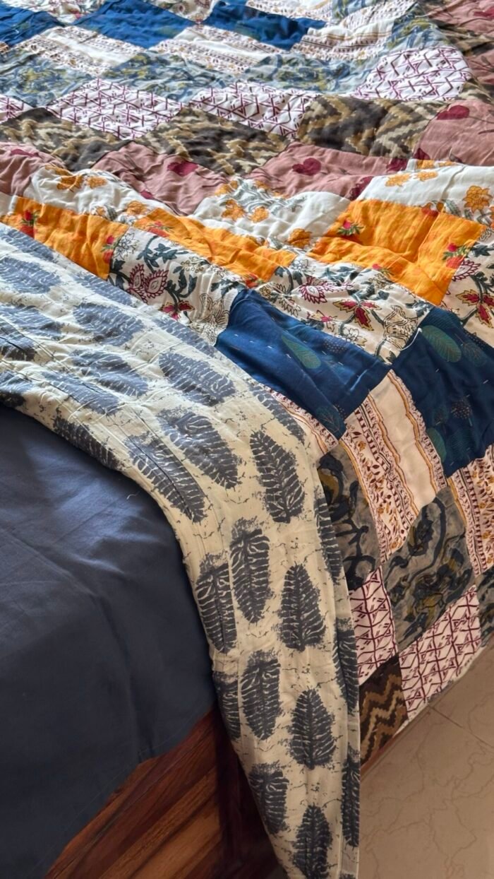 Colorful Patchwork Double Bed Quilt - Image 2