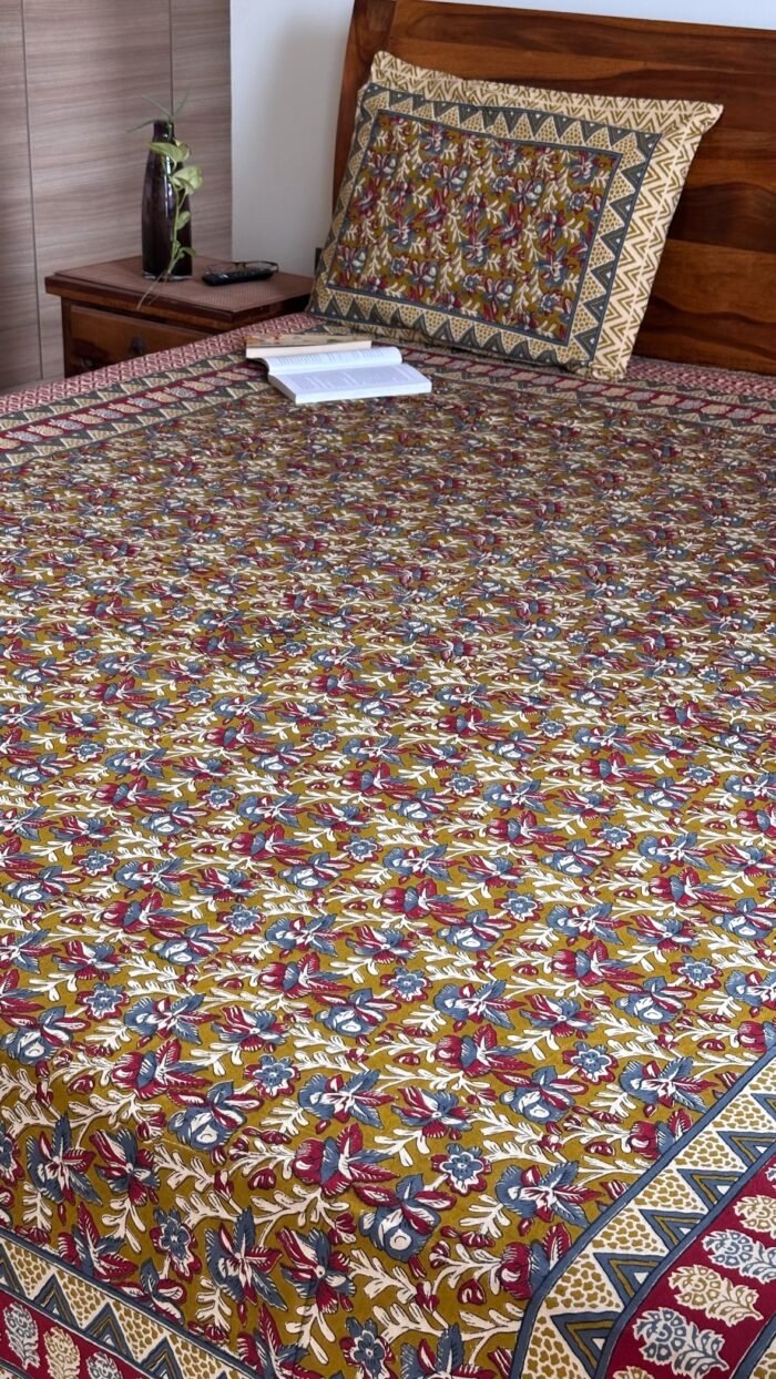 Kalamkari King Size Cotton Bedsheet - Image 2