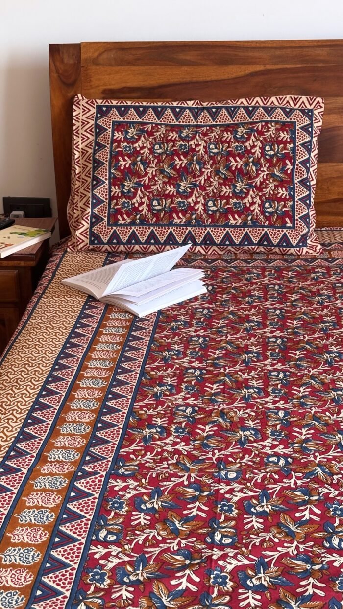 Kalamkari King Size Bedsheet - Image 2