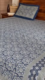 Ajrakh Bloom King Size Bedsheet