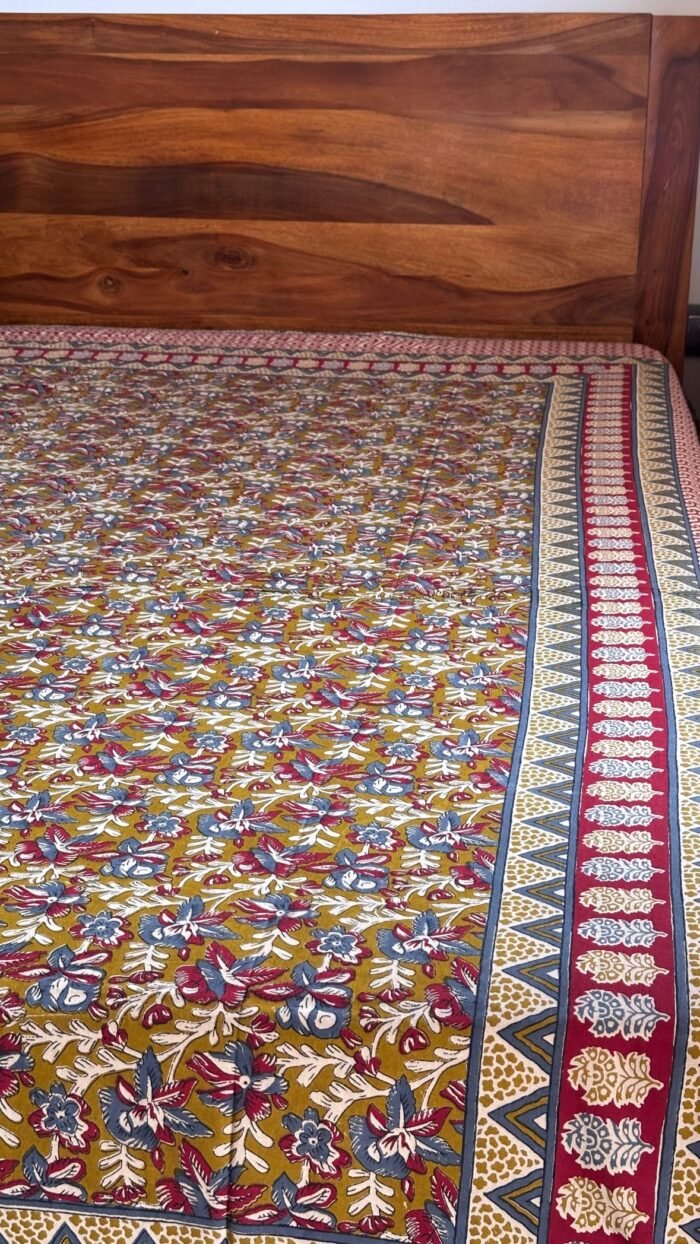 Kalamkari King Size Cotton Bedsheet - Image 4