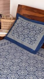 Ajrakh Bloom King Size Bedsheet - Image 5