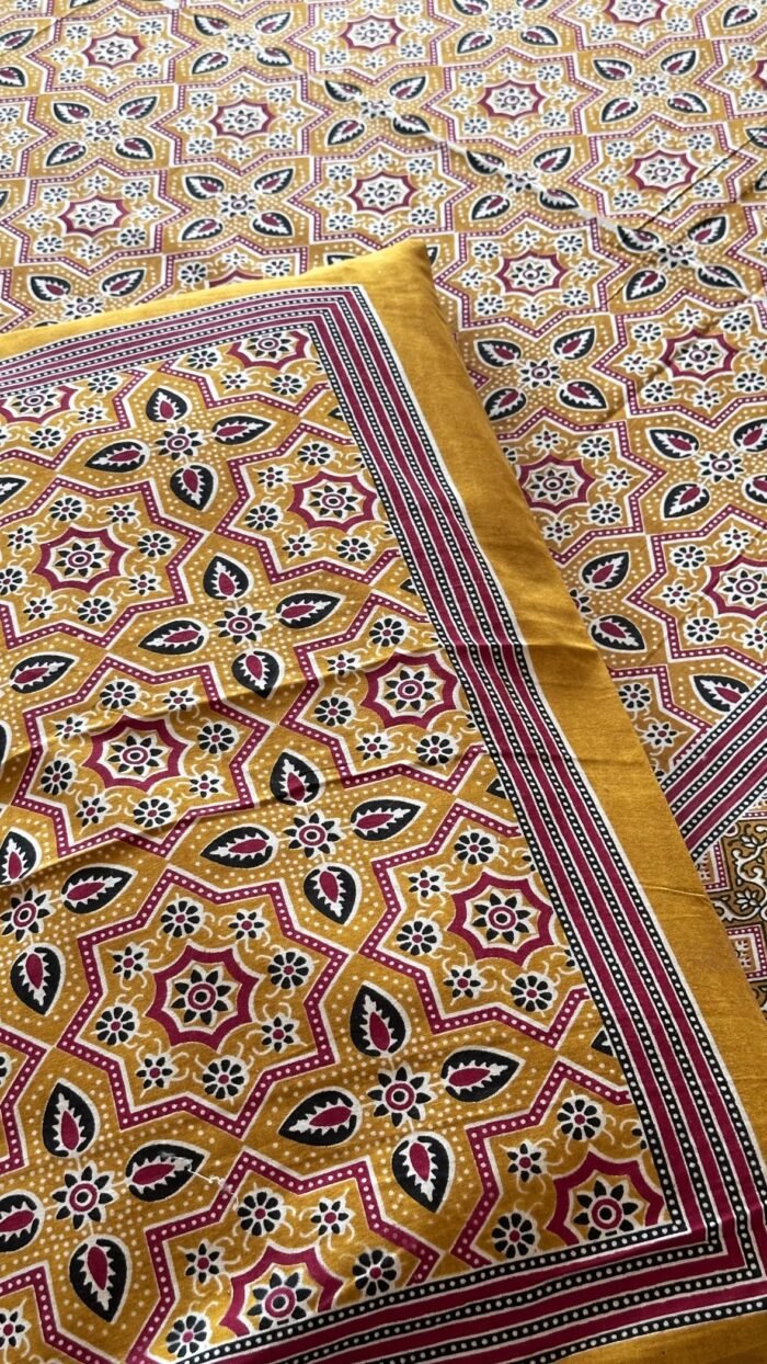 bc32d2c6-731c-4ab1-93b2-f71deba2757e Ajrakh King Size Cotton Bedsheet - Image 4