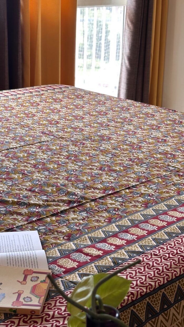 Kalamkari King Size Cotton Bedsheet - Image 6