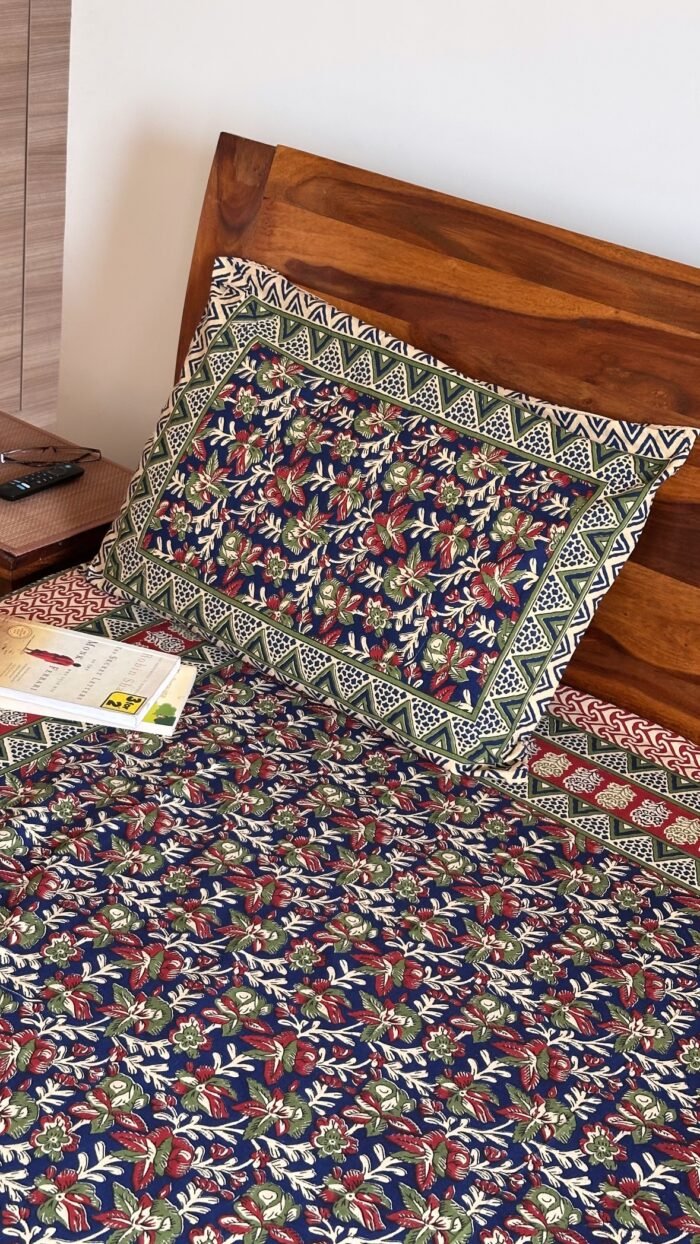 Kalamkari King Size Cotton Bedsheet - Image 3