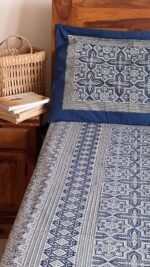 Ajrakh Bloom King Size Bedsheet - Image 2