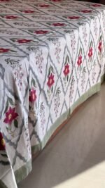 Lal kali Handblocked King Size Bedsheet - Image 4