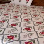 Lal kali Handblocked King Size Bedsheet