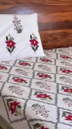 Lal kali Handblocked King Size Bedsheet - Image 3