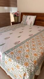 Gulbul King Size Handblocked Bedsheet - Image 3