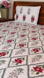Lal kali Handblocked King Size Bedsheet - Image 7