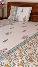 Gulbul King Size Handblocked Bedsheet - Image 5