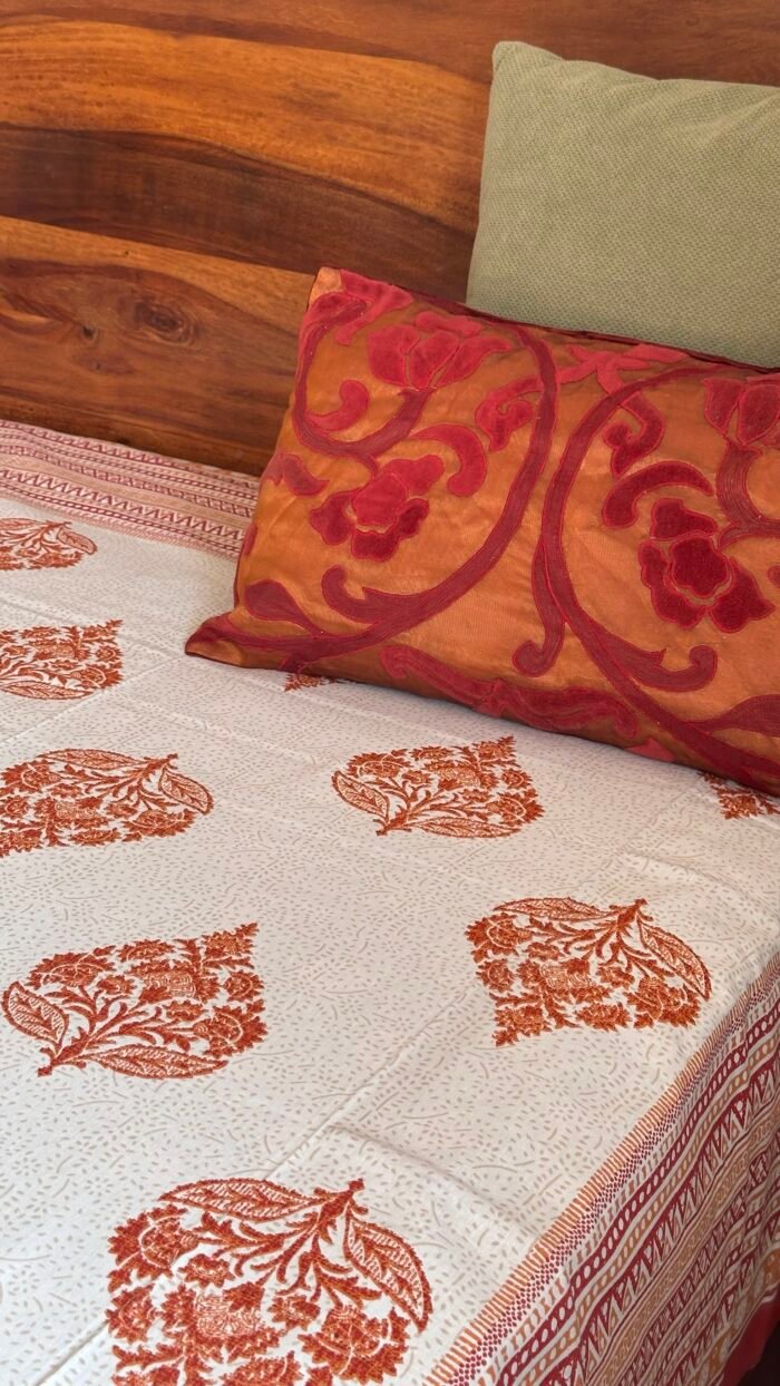 Shubh Handblocked Single Bedsheet - Image 2