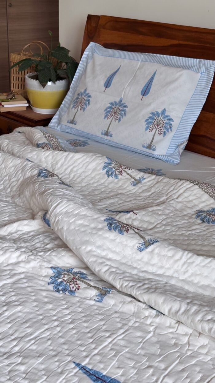 Sage Serenity Handblocked Quilt Set - Image 2