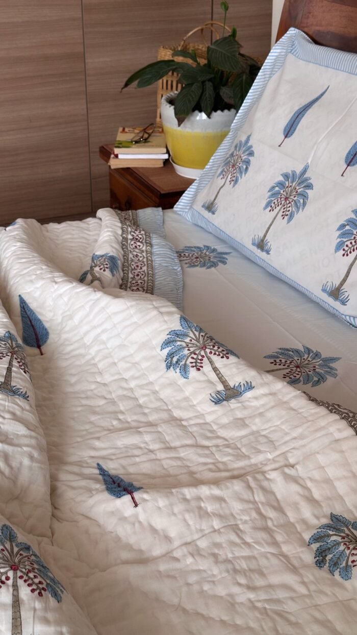 Sage Serenity Handblocked Quilt Set - Image 5