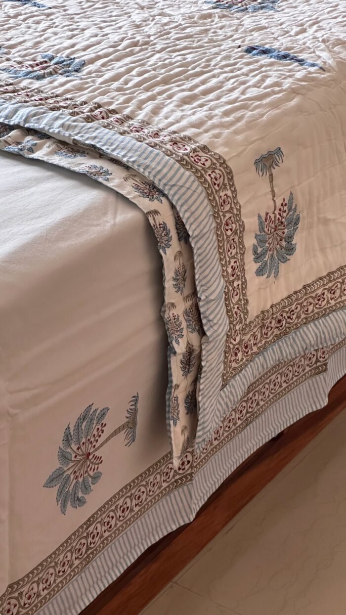 Sage Serenity Handblocked Quilt Set - Image 6
