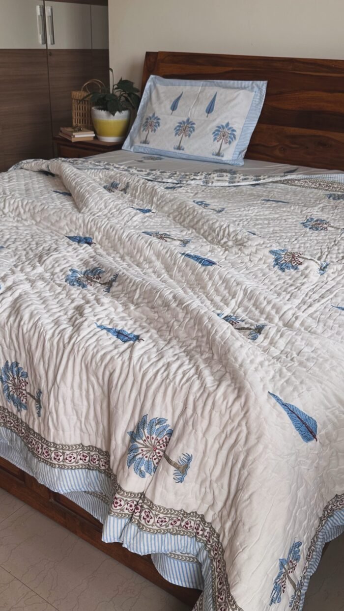 Sage Serenity Handblocked Quilt Set - Image 4