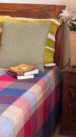 Rainbow Checks Handwoven Bedcover - Image 2
