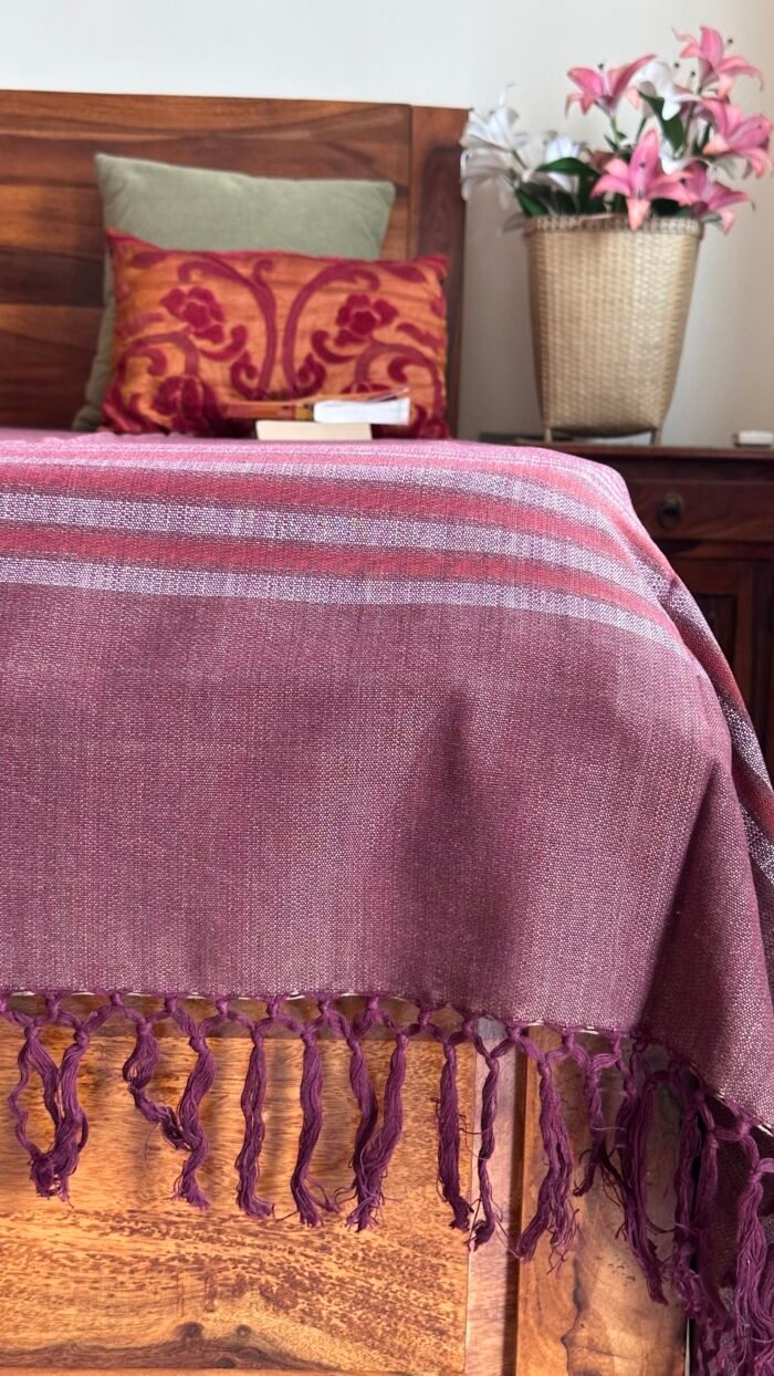 Rustic Rhythm Handwoven Bedcover - Image 2