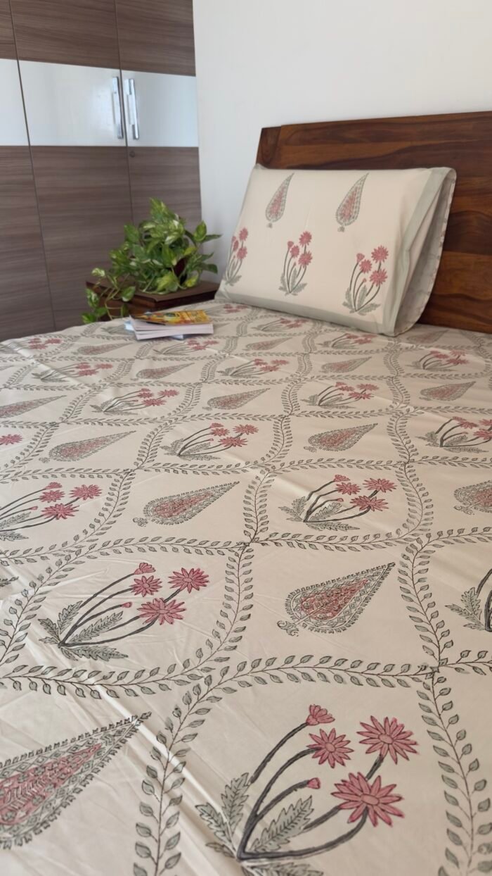 Nazm Handblocked Premium Bedsheet - Image 7