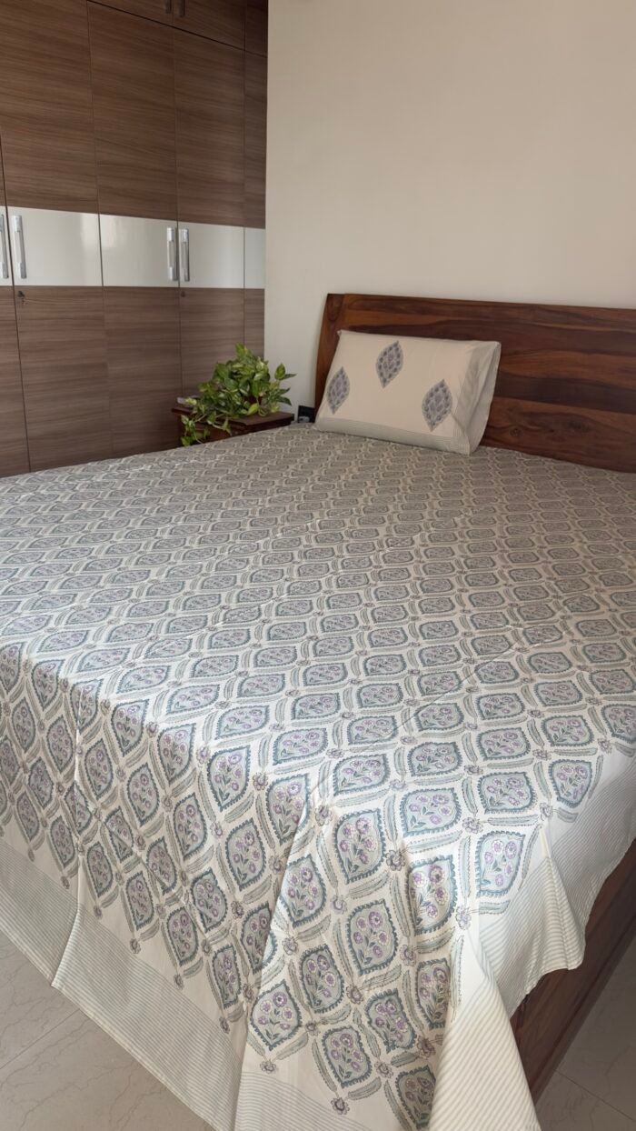 Seren Handblocked Premium Bedsheet - Image 7