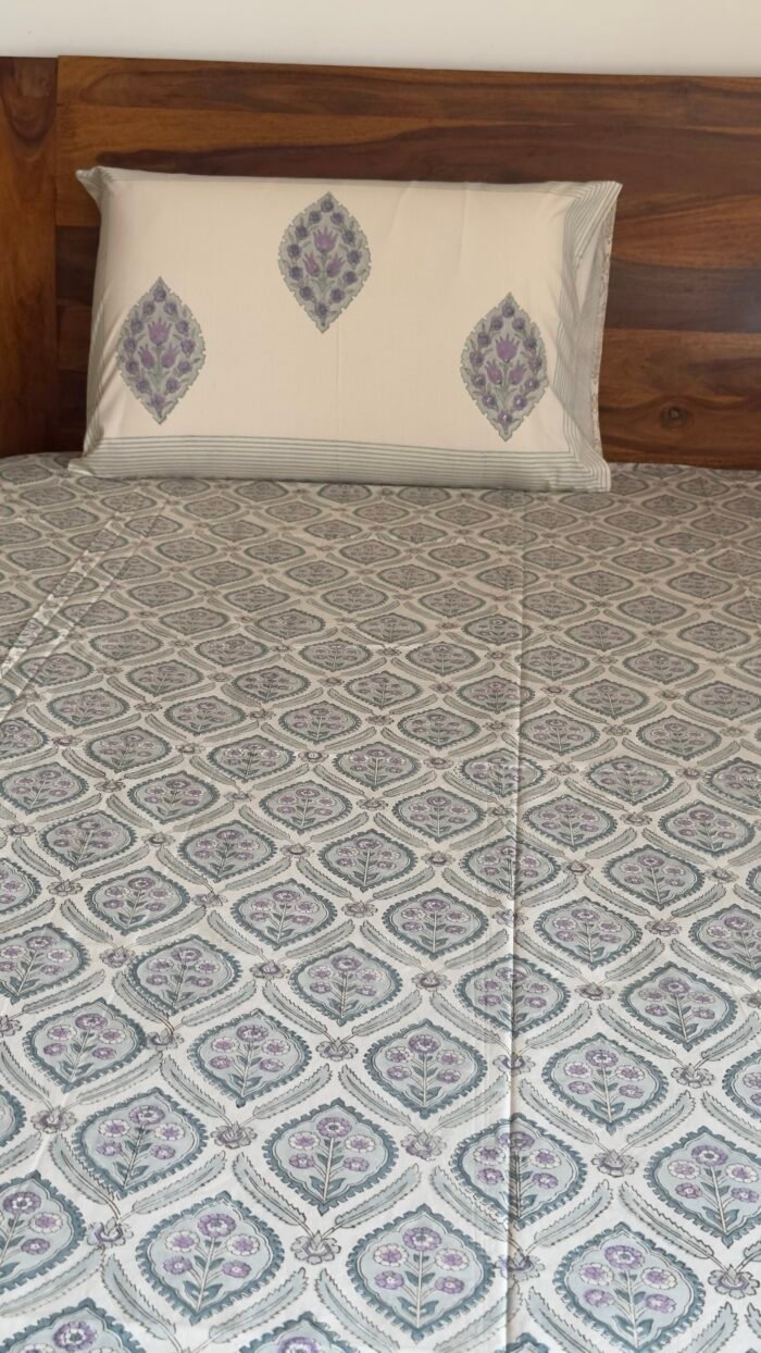 Seren Handblocked Premium Bedsheet - Image 2